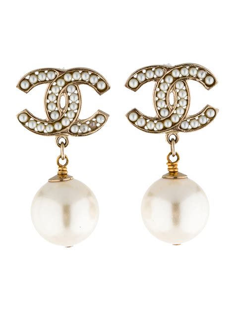 chanel clip earrings with pearl|Chanel pearl drop earrings price.